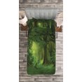 thumbnail image 3 of Ambesonne Nature Quilted Bedspread Set 2 Pcs, Tropical Jungle Trees, Twin Size, Green, 3 of 3