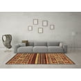 thumbnail image 3 of Ahgly Company Indoor Round Abstract Brown Modern Area Rugs, 3' Round, 3 of 4