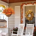 thumbnail image 4 of Scidweet Artificial Fall Hanging Flowers with Basket Outdoors, 12 Pcs Autumn Fake Flowers Faux Plants Coconut Lining Basket Fall Decorations for Home Outside Patio Garden Decor, Multicolor, 4 of 8