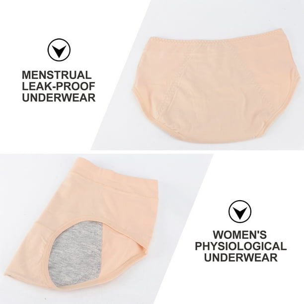 Female Physiological Pants Leak Proof Menstrual Women Underwear Period  Panties Cotton Health Seamless Briefs in the Waist - Size L (Light Yellow)
