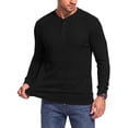 thumbnail image 4 of GENTS BLISS Henley Men Shirts Lightweight Long Sleeve Shirts for Men Crew Neck Casual Men T-shirts Striped Knit Shirts, 4 of 9
