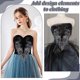 thumbnail image 5 of 2 parches de flores con cuentas, 2 estilos, para coser. Parches de tul bordados para coser, ideales para vestidos de novia. Accesorios de ropa DIY. Color negro., 5 of 5