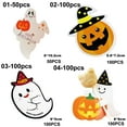 thumbnail image 2 of 50/100PCS DIY Supplies Biscuits Decoration Home Cartoon Halloween Ghost Pumpkin Lollipop Holder Candy Package Card 02-100PCS, 2 of 8