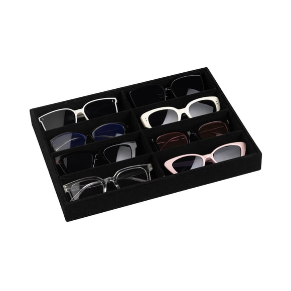 Organizador de gafas de sol Frebeauty con 8 ranuras, color negro aterciopelado
