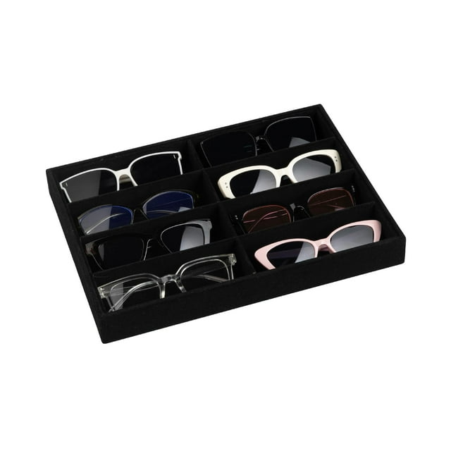 Organizador de gafas de sol Frebeauty con 8 ranuras, color negro aterciopelado