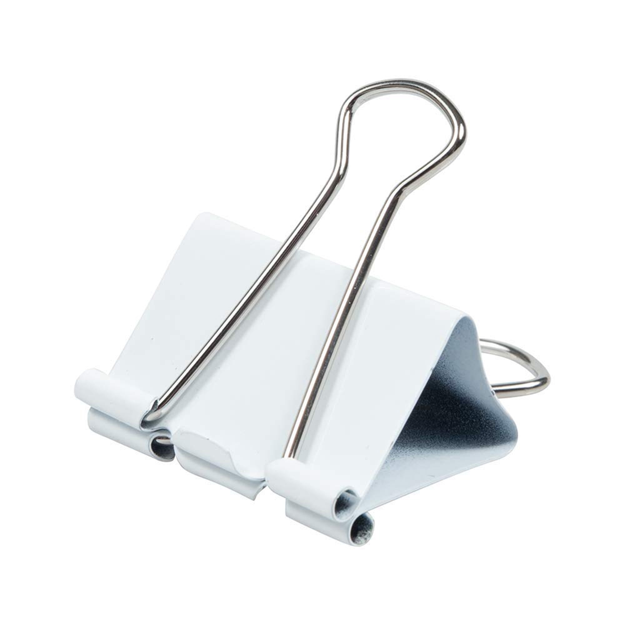 Large Binder Clips 1.6 Inch 41mm, White Office Supplies, 12 Pack Heavy Duty Paper Clips for Home Office Organization, White