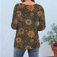 thumbnail image 4 of Craaazy Women's Boho Print Loose Casual Round Neck 3/4 Sleeve T-Shirt Gifts, 4 of 7