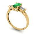 thumbnail image 2 of Clara Pucci 14K Yellow Gold 0.8ct Emerald Three-Stone Ring for Women, 2 of 8