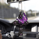 thumbnail image 4 of Colgante de decoración para árbol de Navidad con forma de mariposa rosa y alas de cruz moradas para espejo retrovisor de coche, 4 of 5