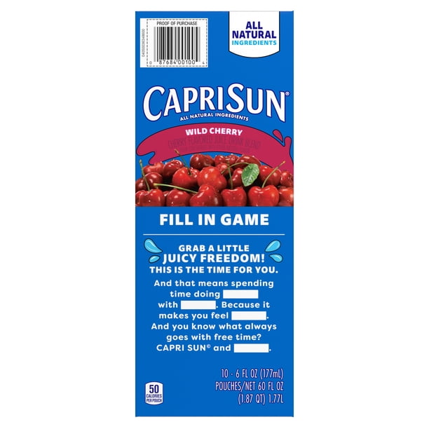 Capri Sun Wild Cherry 10ct | Fruit for holiday parties - Walmart