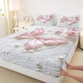 thumbnail image 4 of Erosebridal Sequin Print Butterfly Queen Sheet Sets,Pink White Bed Set For Girls Kids 4-Piece, 4 of 6