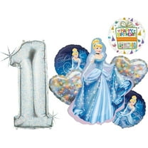 Cinderella 1st birthday party supplies and princess balloon decorations