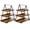 Brown 2Pack, variant on 17" 3-Tier Wooden Serving Tray Set with Metal Frame, Rustic Dessert & Food Display