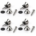 thumbnail image 1 of 1 Ensemble Boutons de Sangle d'Extrémité en Métal Chromé Argentés pour Guitare Basse Vis de Coussin, 1 of 5