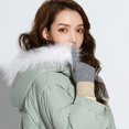 thumbnail image 2 of Guantes de invierno YONGSHENG para mujer Térmicos de punto con pantalla táctil gris, 2 of 5