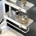 thumbnail image 3 of Shower Caddy with Towel Bar and Hook, Floating Acrylic Wall Bathroom Shelves for Storage & Display, 3 of 6