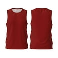 thumbnail image 2 of Gaeub Maroon Men's Mesh Basketball Jersey, Quick-Drying Sleeveless Top S-4XL, Loose Muscle Tank Top -4X-Large, 2 of 9