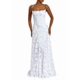 thumbnail image 3 of Women'S Maxi Dresses Wedding Guest Dress A-Line Long Square Neck Backless Sling for Beach White S, 3 of 9