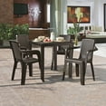 thumbnail image 2 of Comedor Plástico 4 Sillas Apilables 1 Mesa Apariciencia Rattan Interior Exterior Ideal Patio Jardín Terraza Alberca Playa RIMAX, 2 of 8