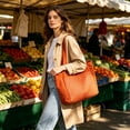 thumbnail image 4 of Leodye 1PCS Women Large Capacity Casual Tote Shoulder Bag, Multi-Pocket Handbag with Wet Dry Separation for Gym Shopping Daily Travel -18.11 × 12.2 × 6.29 in, 4 of 6