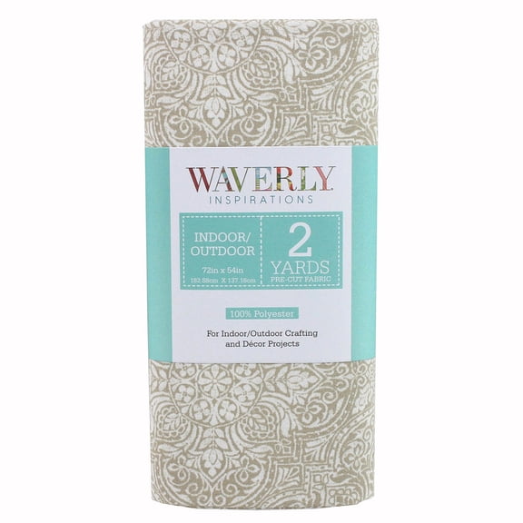 Waverly Inspirations Polyester Outdoor Medallion 54" Width Fabric, Beige, 2 Yard Cut, Durable