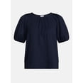 thumbnail image 6 of Scenario Women's Textured Top with Short Puff Sleeves, Sizes XS-XXXL, 6 of 6