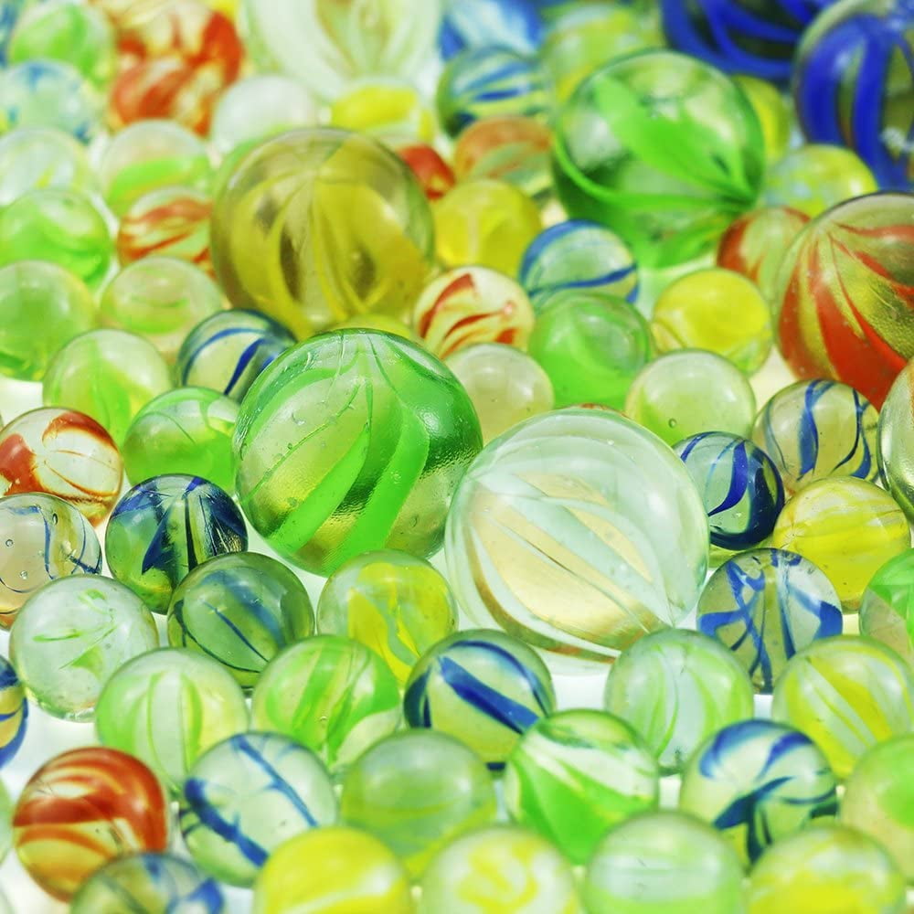 M152 16MM Clear marble rolled In various colored crushed glass