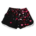 thumbnail image 4 of Byworldtasic Womens Shorts Women's Cute Micro Pajamas Shorts Heart-Shaped Gradient Print Sexy Elastic Waist Shorts, 4 of 5