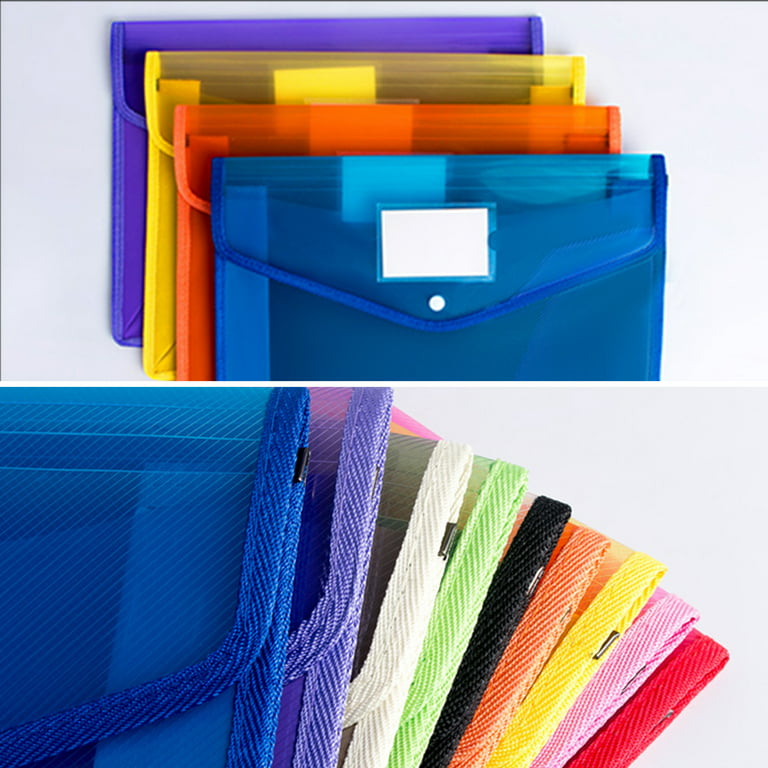  11PC Document Bag Button File Organizer Plastic Clear Document  Test Paper Bag Transparent Folder Craft Table for Kids : Clothing, Shoes &  Jewelry