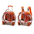 thumbnail image 2 of Pet Trolley Case Clear Ventilation Holes Silent Wheels Convenient Portable Cats Dogs Backpack for Travel, 2 of 3