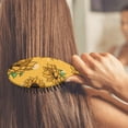 thumbnail image 4 of Sunflower Print Hair Brush, Vintage Floral Boho Chic Detangler with Watercolor Yellow Bloom Pattern, 4 of 8