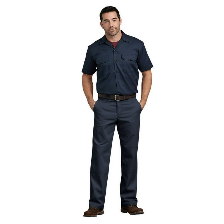 Dickies Men's Relaxed Fit Double Knee Work Pants, Dark Navy, 36X34
