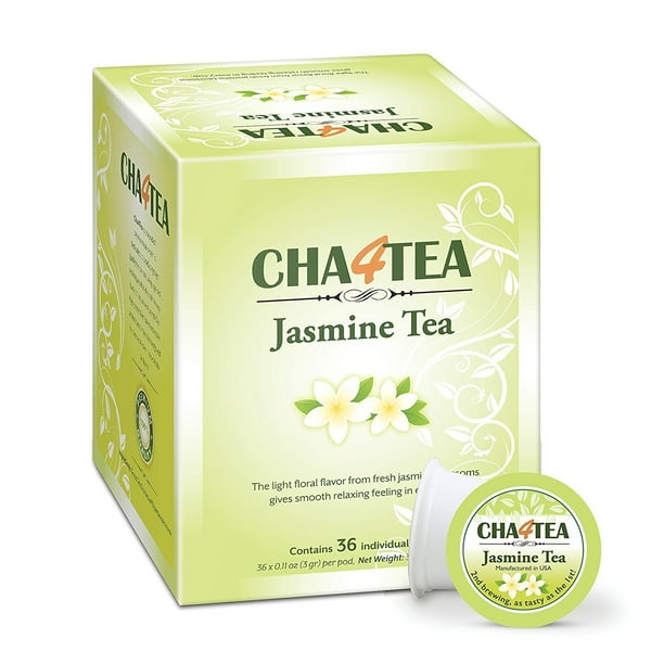 Cha4TEA 36Count Jasmine Green Tea Pods for Keurig KCups Brewers