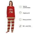 thumbnail image 2 of Christmas Family Matching Pajamas Set, Festive Red Holiday Design with Reindeer and Snowflake Patterned Pants, 2 of 7