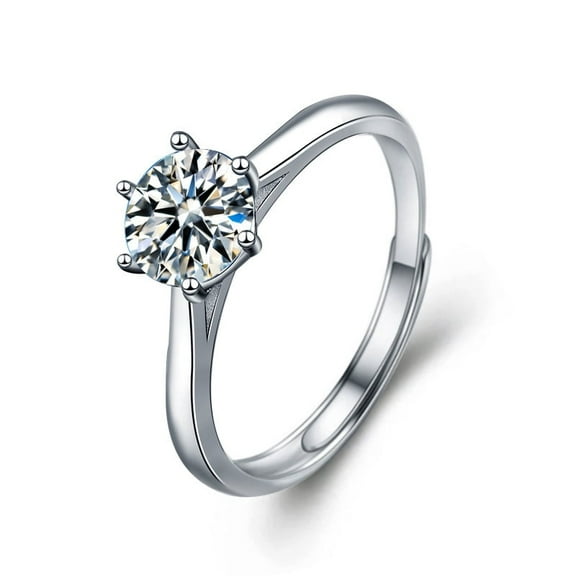 Whudwhu Adjustable Couples Ring Set with Moissanite 925 Sterling Silver