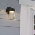 thumbnail image 3 of Maxxima LED Outdoor Wall Light, Clear Glass Jelly Jar, Black Finish, Dusk to Dawn Sensor, 800 Lumens, 3000K Warm White, 3 of 8