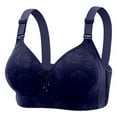 thumbnail image 2 of ZJXFGS Comfortable Bras for Everyday Bras for Women Large Bust Women'S Retro Chic Underwire Bra Full-Coverage Wirefree Bras Dark blue 3XL, 2 of 9