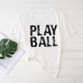 thumbnail image 3 of 2021 Femmes Concise Mode Lettre Imprimé Cou Manches Courtes Tops T-shirt pour les Femmes, 3 of 4