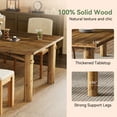 thumbnail image 6 of Finmind Solid Wood Dining Table for 6, 63-Inch Farmhouse Wood Kitchen Table with Strong Legs for Dining Room, Living Room, Brown, 6 of 8
