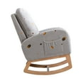 thumbnail image 3 of Upholstered Rocking Chair for Children, Rocking Glider Chair with Side Pocket and Boucle Surface, Rocking Armchair for Living Room, Bedroom, Light Gray, 3 of 9