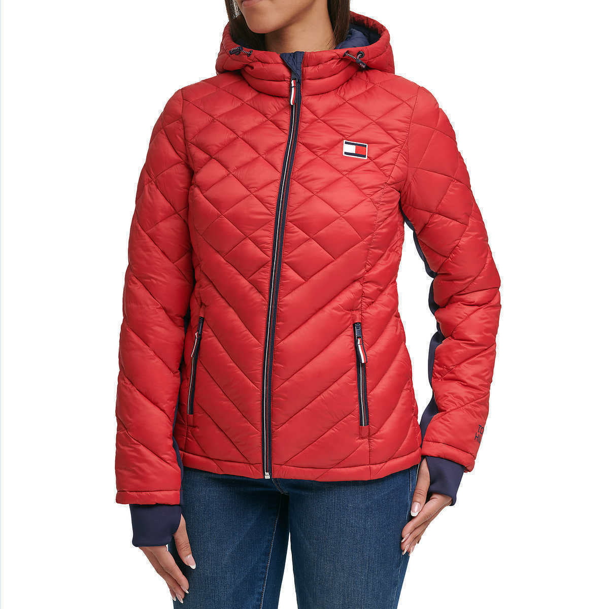Tommy Hilfiger Womens Packable Hooded Jacket - Walmart.com