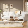 thumbnail image 4 of QinaQin Sillón accent bouclé tapizado, diseño ergonómico tipo lounge para sala, recámara o rincón de lectura, 4 of 7