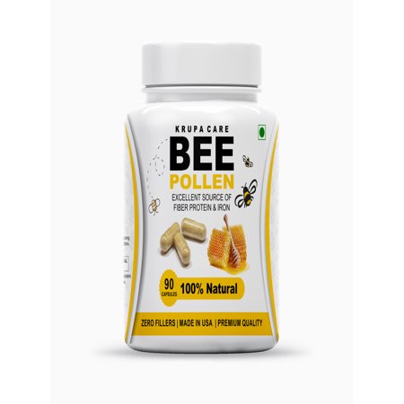 Bee Pollen Capsules 90  Count 500MG Amino acid supplement by Krupacre