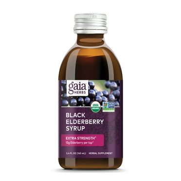 Gaia Herbs, Black Elderberry Syrup, Daily Immune Support with Antioxidants, Organic Sambucus Elderberry Supplement, 5.4 Fl Oz (Pack of 1)