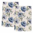 thumbnail image 2 of Navy Blue Floral Kitchen Towels Set of 2, Vintage Flowers Elegant Pastoral Rustic Absorbent Dish Towels for Kitchen, Microfiber Hand Towel, Quick Drying Tea Towel for Cleaning Decorative Dishcloths, 2 of 7