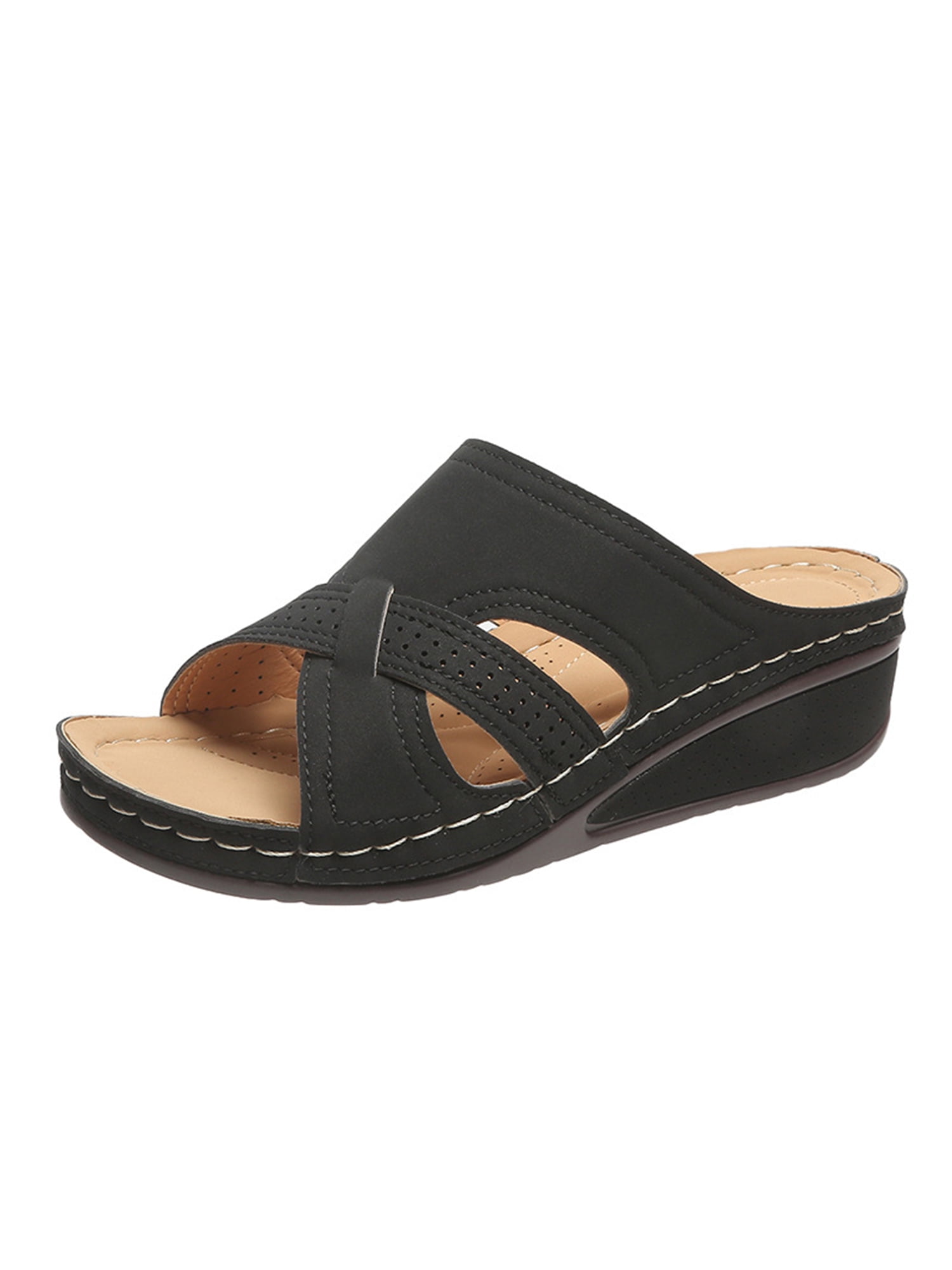NIMIZIA Womens Sandals Clip Toe Platform Wedges Slope Heel Flip-Flops Slipper Elegant Casual Summer Beach Sandals for Women 
