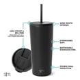 thumbnail image 2 of Vaso aislante moderno, sencillo, con tapa y pajita, 500 ml, 2 of 9