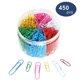 thumbnail image 1 of Paquete de 480 clips de plástico multicolor de 28 mm x 300 + 50 mm x 150 clips de papel de colores con caja de plástico, para papelería de oficina multicolor, 1 of 5