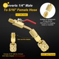 thumbnail image 3 of 3Pcs Air Conditioning Refrigerant Compact Ball Valve 1/4 Inch SAE with 5/16 Inch Female to 1/4 Inch Male Straight Adapter, 3 of 7