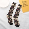 thumbnail image 6 of Bingfone Compression Socks for Women and Men Long Socks for Running Athletic Cycling Nurse-rock record Skull, 6 of 8